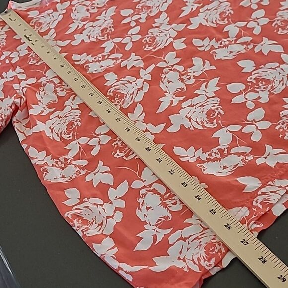 Pretty orange with white floral print blouse - Picture 5 of 6